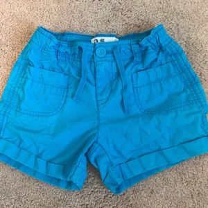 Turquoise shorts with pockets, size 8